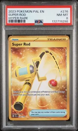 Super Rod #276 PSA 8 2023 FA Full Art Gold Hyper Rare Pokemon TCG SV02 PAL - Image 1