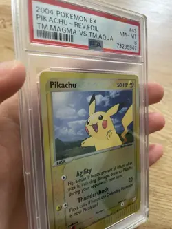 2004 Pokemon EX Pikachu Reverse Holo Team Magma vs. Team Aqua #43/95 PSA 8 NM - Image 3
