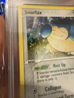 2004 POKEMON EX FIRE RED & LEAF GREEN #15 SNORLAX-HOLO PSA 9 W Swirl - Image 2