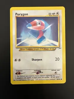 Porygon 78/105 Vintage Pokemon Neo Destiny Set 2000 VLP - Image 1