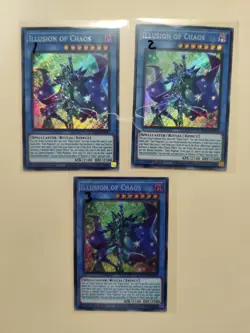 3x Yugioh! Illusion of Chaos BACH-EN034 Secret Rare 1st Edition LP - Image 1