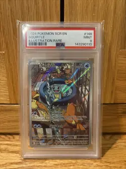Pokemon Squirtle Holo TCG Card 148/142 Stellar Crown Illustration, PSA 9 - Image 1