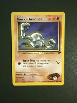 Pokemon TCG Brock's Geodude Gym Challenge Unlimited Common Card 68/132 Nm - Image 1