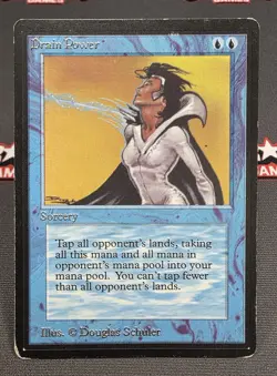 MTG Drain Power- DAMAGED -Beta Magic the Gathering Card # 057 - Image 1