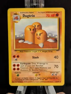 Pokemon Dugtrio 19/102 Base Set Unlimited WOTC LP - Image 1