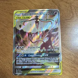 Pokemon Espeon & Deoxys GX TAG TEAM Promo Holo SM240 SM-Unified Minds 2020 - Image 1