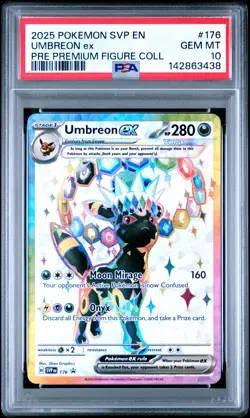 2025 POKEMON SVP EN-SV BLACK STAR PROMO #176 UMBREON EX PSA 10 - Image 1
