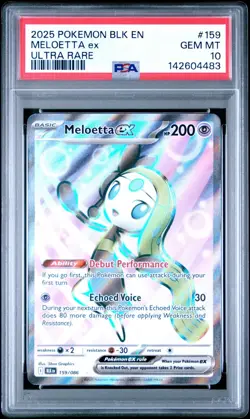 Pokemon PSA 10 Meloetta ex 159/086 Ultra Rare Black Bolt - Image 1