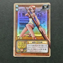 S4548 Nami HOLO Japanese One Piece Vintage Card Game Carddass Card J17 - Image 1