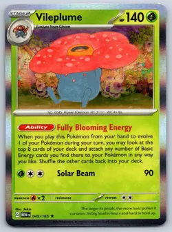 Vileplume - Scarlet Violet 151 045/165 Holo Rare Pokemon Card NM - Image 1