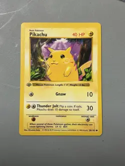 Pokemon TCG Pikachu 1st Edition Shadowless Base Set (yellow cheeks) - Image 1