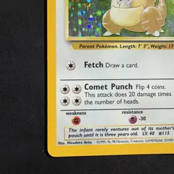 Vintage Pokemon Jungle Kangaskhan Holo Rare Tcg - Image 5