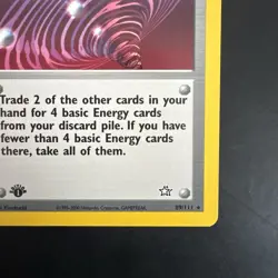 Pokemon Vintage 1st Edition Super Energy Retrieval 89/111 Neo Genesis WotC Rare - Image 4