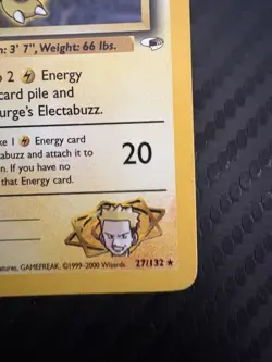 Vintage pokemon Gym Heroes non holo rare lt.surge’s Electabuzz old tcg card - Image 4