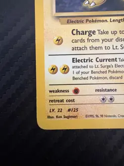 Vintage pokemon Gym Heroes non holo rare lt.surge’s Electabuzz old tcg card - Image 5