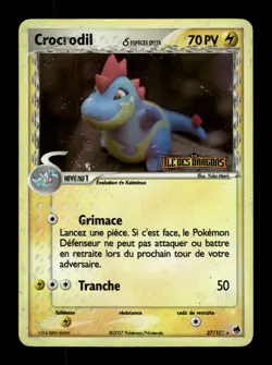 Carte Pokemon Crocrodil stamp Reverse 27/101 EX Ile des Dragons Francais - Image 1