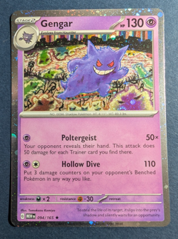 Pokemon Gengar 094/165 Sv: Scarlet & Violet 151 PROMO COSMO HOLO SWIRL NEAR MINT - Image 2