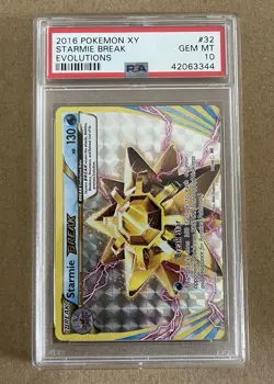 2016 Pokemon XY Evolutions Starmie Break #32 PSA 10 MINT - Image 1