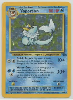 Vaporeon 1999 Pokemon Jungle Unlimited Holo Rare #12/64 - HP - Image 1