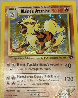Pokemon TCG Blaine's Arcanine 1/132 Gym Challenge Holo 2000 - Image 5