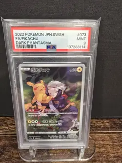PSA 9 2022 POKEMON JAPANESE SWORD & SHIELD DARK PHANTASMA FULL ART/PIKACHU 073 - Image 1