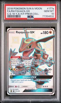 Pokemon Rayquaza GX 177a/168 Hidden Fates Premium Collection PSA 10 GEM MINT - Image 1