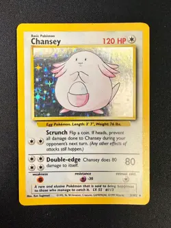 Chansey - 3/102 - Holo Rare - Unlimited Edition Base Set (LP) Pokemon - Image 1