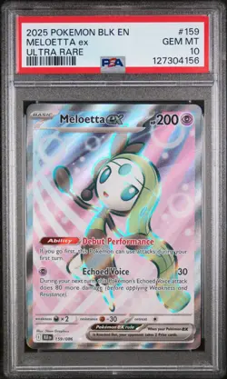 PSA 10 GEM Mint Meloetta ex 159/086 Ultra Rare - Pokemon BLK SV10.5 - Image 1