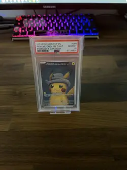 PSA 10 VAN GOGH PIKACHU GREY FELT HAT SVP 085 BLACK STAR PROMO POKEMON TCG - Image 3