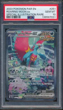 2023 Pokemon Paradox Rift 251 Roaring Moon ex Special Illustration Rare PSA 10 - Image 1