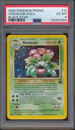 2000 Pokemon Promo 13 Venusaur Holo Black Star PSA 6 EX-MT - 142301654 - Image 1