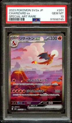 PSA 10 GEM MINT Charizard Ex 201/165 Sv2a 151 Japanese SAR Pokemon Card 745 - Image 1