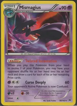 Mismagius 66/162 Holo Rare BREAKthrough Pokemon Card - MP - Image 1