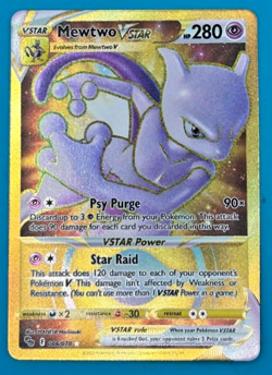 Pokemon TCG Mewtwo VSTAR Secret Rare Card 086/078 Pokemon Go - Image 1