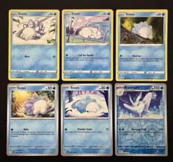 6x Snom Frosmoth Pokemon Card Lot Cute Winter Pokemon Card Collection - Image 1