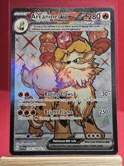 🔥 Pokemon Arcanine EX Full Art Ultra Rare Holo Card 224/198 Scarlet & Violet - Image 1