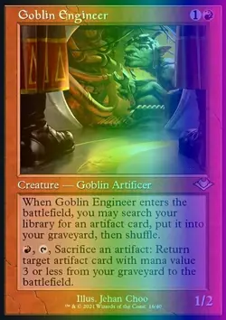 MTG Goblin Engineer (16e/404) Modern Horizons LP FOIL- ETCHED - Image 1