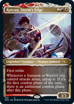 MTG Raiyuu, Storm's Edge - Foil - Showcase, Kamigawa: Neon Dynasty, Lightly Play - Image 1