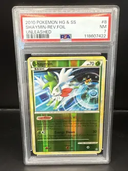 Pokemon Card Shaymin 8/95 Reverse Holo Foil Unleashed PSA 7 NM - Image 2