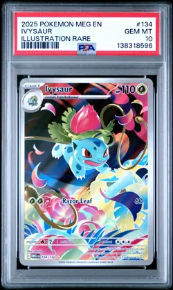 2025 POKEMON MEG EN-MEGA EVOLUTION ILLUSTRATION RARE #134 IVYSAUR PSA 10 - Image 1