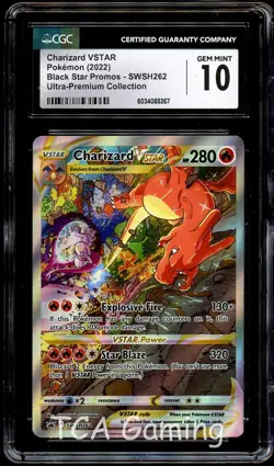 CGC 10 GEM MINT Charizard VSTAR 262 SWSH PROMO SWSH262 Pokemon Card 267 - Image 1