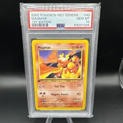 2000 POKEMON NEO GENESIS 1ST ED #40 MAGMAR PSA 10 - Image 1