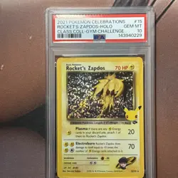 PSA 10 ZAPDOS 15 CELEBRATIONS CLASSIC COLLECTION POKEMON GEM MINT - Image 1