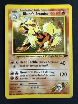 Blaine’s Arcanine 1/132 Pokemon Gym Challenge Holo HP - Image 1