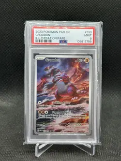 2023 Pokemon SV Paradox Rift Groudon IR Illustration Rare #199/182 PSA 9 - Image 1