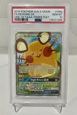 Pokemon Dedenne GX 2019 Unbroken Bonds 195a/214 PSA 10 - Image 1