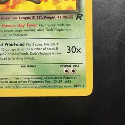 Pokemon TCG Vintage Non Holo Rare Dark Vileplume 30/82 WotC - Image 4