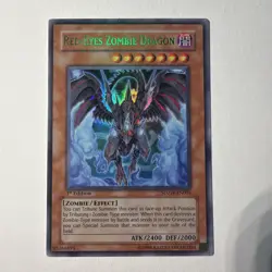 Yugioh Red-Eyes Zombie Dragon SDZW-EN001 Ultra Rare 1st Ed LP on back - Image 1