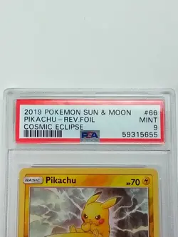 Pikachu 66/236 Cosmic Eclipse Reverse Holo PSA 9 Pokemon Card 2019 - Image 3