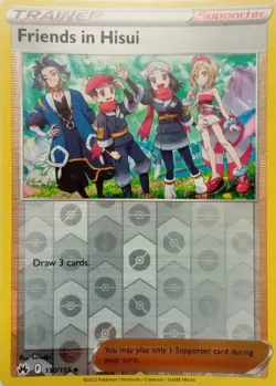 130/159 FRIENDS IN HISUI REVERSE HOLO CROWN ZENITH POKEMON CARD - Image 1